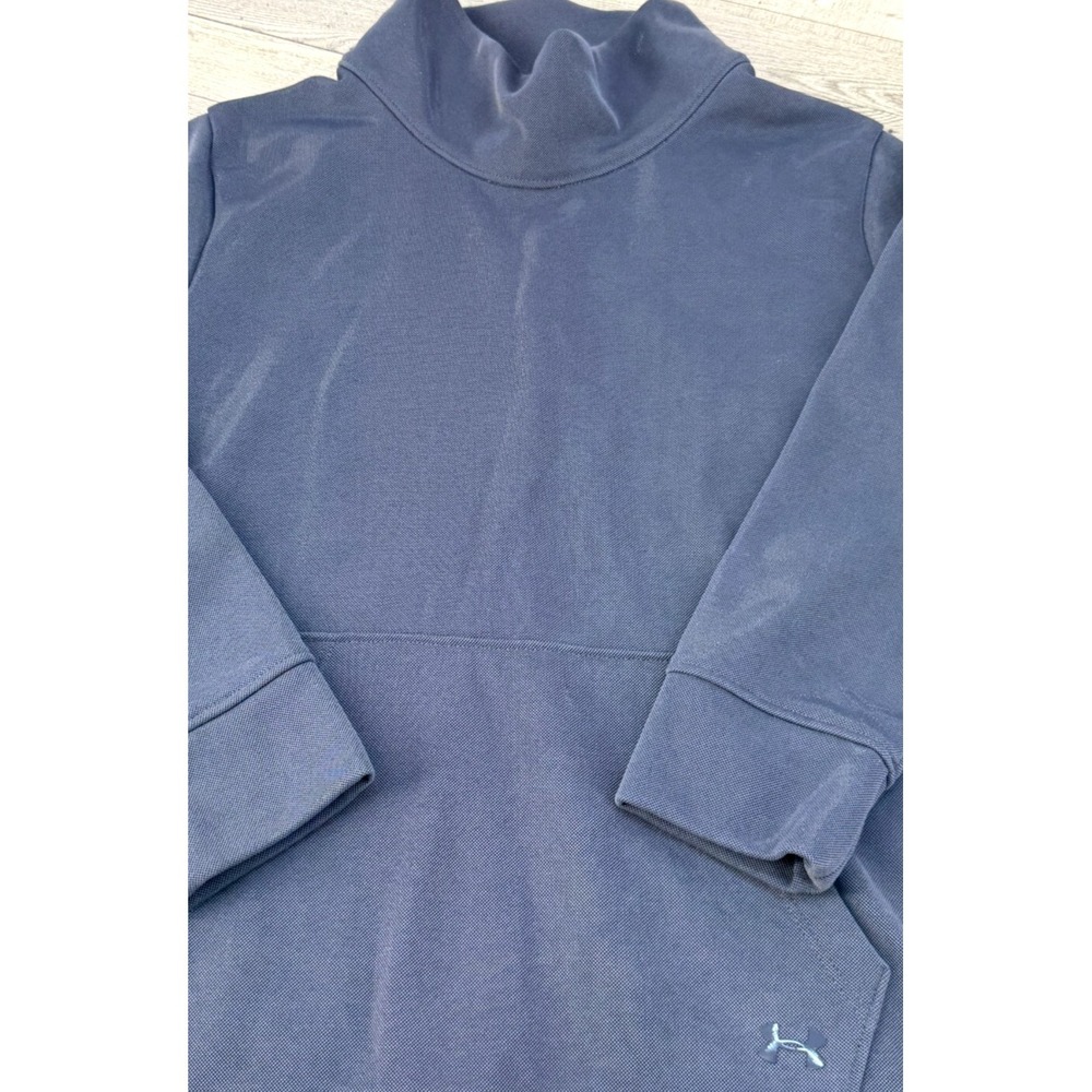 Under Armour Loose Cold Gear Women Blue Shimmer Mock Neck Sweatshirt Pullover XS